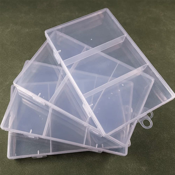 Rektangulär genomskinlig plastpärlförvaringslåda (4 stycken)