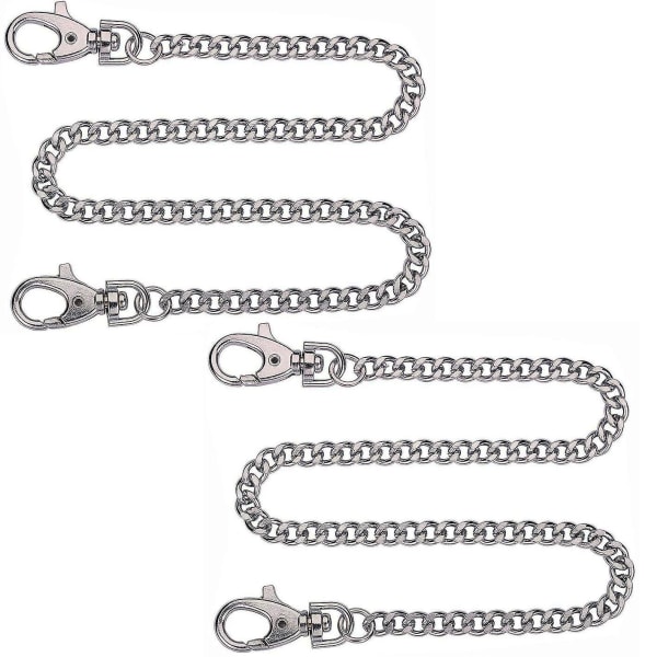 Lænkekæde, 2 stykker Metalkæde Lænkekæde med snapkrog Tilbehør til hattekostume dekoration (sølv)