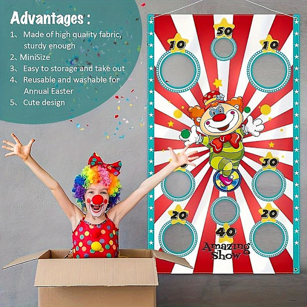 1 st festlig 4 juli sandbag toss spel banner - färgglad självständighetsdag fest dekoration utomhus cirkus-tema födelsedag prop hållbar hemfest banner för patriotiska firanden
