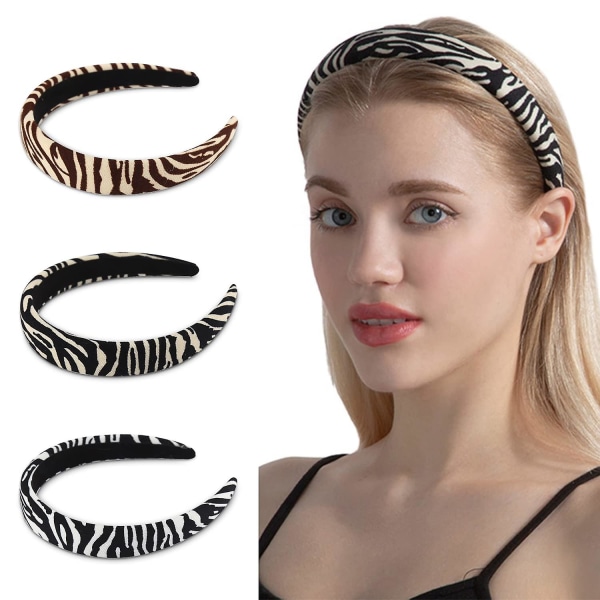 Kvinnor Flickor Hårband Mode Söta hårtillbehör 3-pack Zebra Pannband