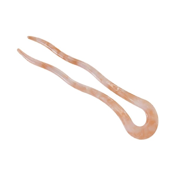 Twist Hårpind af Acetat Stor Bølget U-formet Hårspænde Skildpadde Chignon Pin