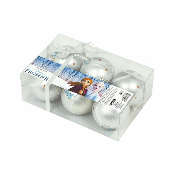Julgranskula Frozen Memories Silver 6 stycken Plast (Ø 8 cm)