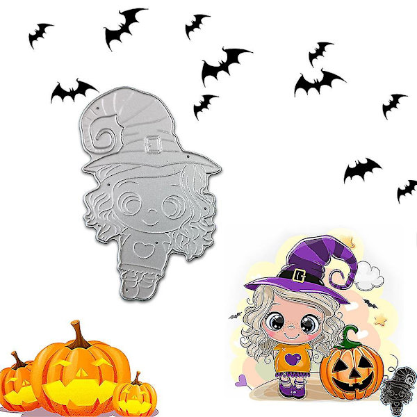 Halloween flicka metallskärningsformar stencil scrapbooking DIY album stämpelpapper bil