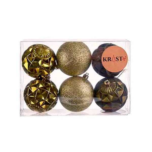 Set med julgranskulor Ø 7 cm Grön PVC (12 stycken)