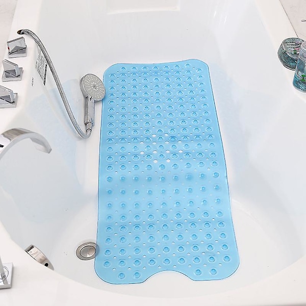Halkskyddad badrumsmatta, extra lång tvättbar badrumsmatta, latex (transparent vit)