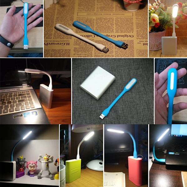 6 kpl kannettava USB 5V LED-lukuvalo Mini-kirjavalo Taitettava leirintäyövalo Pöytälamppu