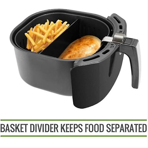 Luftfritösmatavdelare kompatibel med 5 liters luftfritös håller maten separat 20 cm svart