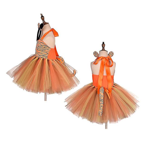 Söt Djuröron Huvudband Tiger Tutu Klänning Upp Klädsel Rekvisita Halloween Jul (9T10T)
