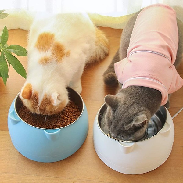 Kattmatskål, lutande kattmatskål, 15 lutande plattform kattmatskålar, liten hundskål, halkfri katt- och hundskål, upphöjd lutande kattmatskål, kattskål, 200 ml