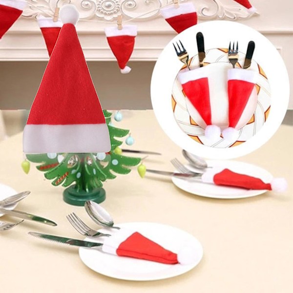10 st Besticksäckar Julhattformad, Ögonfångande, Bärbar, för Bankett