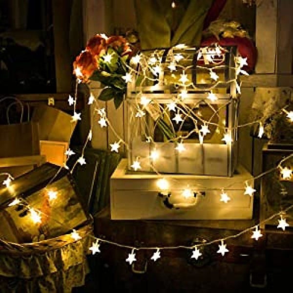 Led Fairy Lights Stars 30 Batteridrevet til fest, hage, jul, halloween, bryllup, lysdekorasjon osv. 3m varmhvit