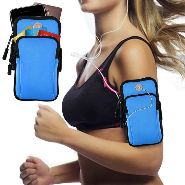 Armbånd Arm Bag, Running Outdoor Mobiltelefon Veske Sport Running Dobbel glidelås Sport Armbånd