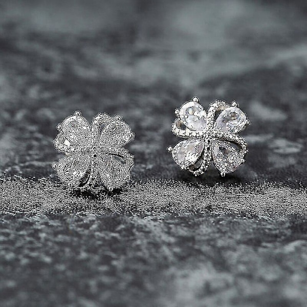 Koreanska Nya Glans Pärlformade Zirkon Blomster Stud Örhängen Kompatibla Med Kvinnors Charm Högkvalitativ Silverfärgad Örhängen Smycken Present Brincos
