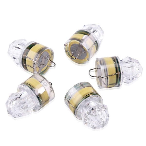 Led fiskelys-vannutløst design og syv forseglede diamanter LED-vannvannaktivert blinkende Strobe-klassifisert diamantform (5 stk)