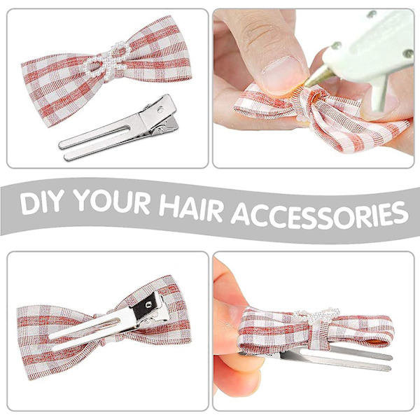50 stk. dobbelt gaffel pin curl clips indstilling sektion hårklemmer metal sølv hårnåle styling clips til salon hår
