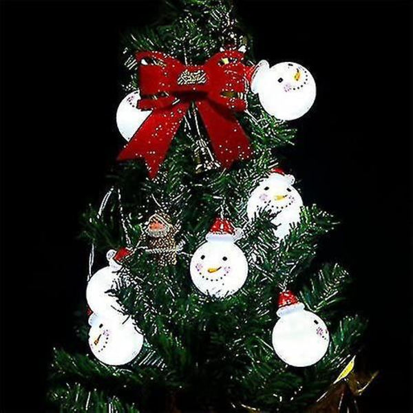 Julbelysning, LED-julsnögubbe-sträng med stjärnformad belysning för trädgårdar, hem, bröllop, julparty, batteridriven, juldekoration, varmvit 1st