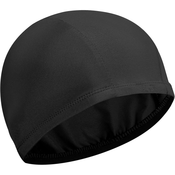 Stretchy Fabric Swimming Cap Anti-Slip Swimming Cap Soft Swimming Cap Women Men Adults Teens (Black)