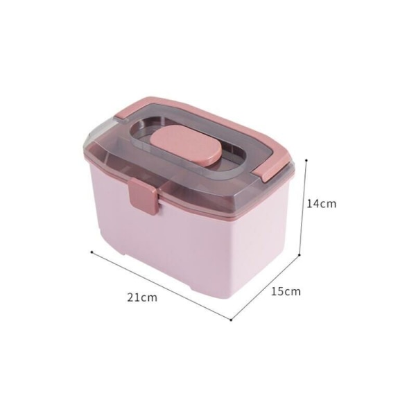 HANBING Bärbart case med dubbla lager (rosa)