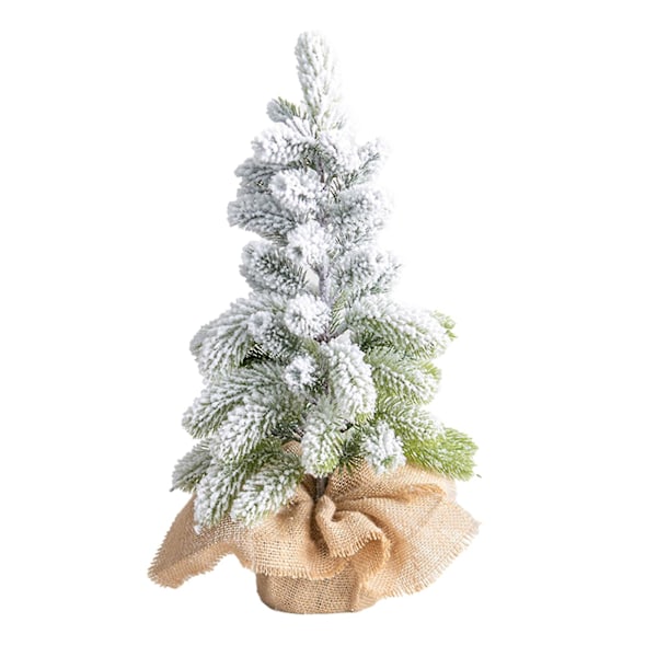 Vivid Fine Texture Mini Julgran Realistisk Handgjord Flockad Julgransmodell för Hemmet (2,50cm)