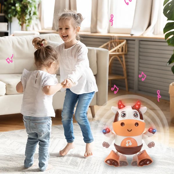 Dancing Walking Calv Legetøj med musik og LED-lys, Baby Learning Development Toy