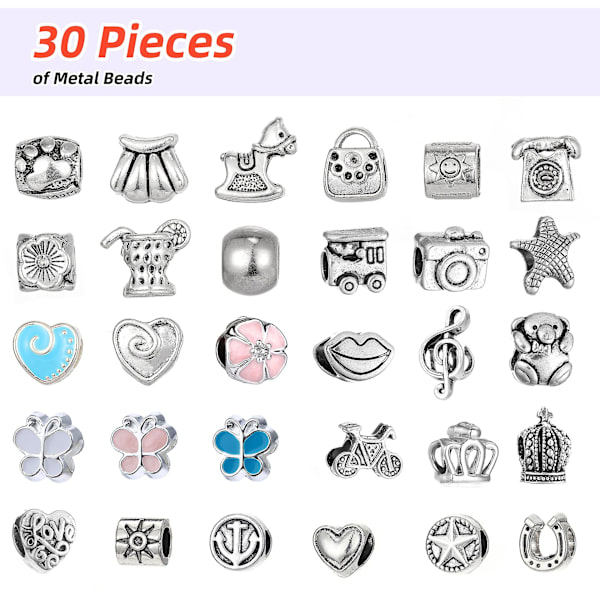 Pige Charm Armbåndsfremstillingskit - DIY Smykkefremstillingskit Til Børn
