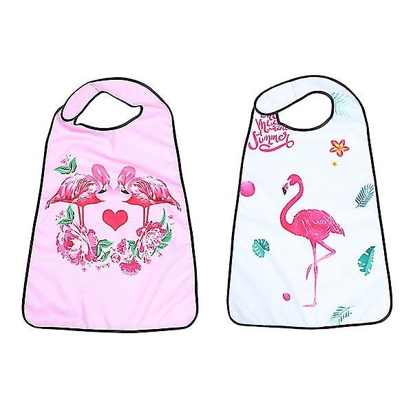 2 st Bärbara Polyester Haklappar Vuxna Ris Pinafore Förkläden Äta Pinafore För Vuxna