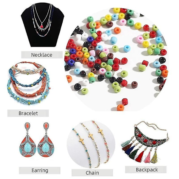 Charm Tjeckiska Glasfrö Pärlor Akryl Pärlor Kit DIY Armband Halsband Pärlor Set För Smyckestillverkning Örhänge Tillbehör Niuniu（E）