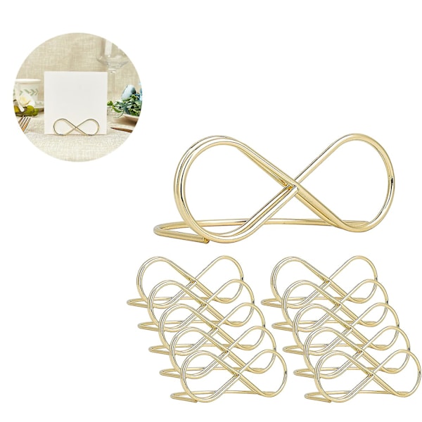 10 Position Kort Holder Guld Ubegrænset Besked Holder Bordnummer Stativ Stativ Bryllup Position Kort Holder Navn Foto Billede Kort Display Stativ Del