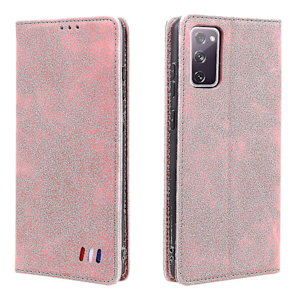 Samsung Galaxy S20 Fe -kotelo Magneettilukolla Lompakko Kirja Flip Folio Teliksi Taittuva Nahkainen Kotelo Iskun Kestävä - Rosegold