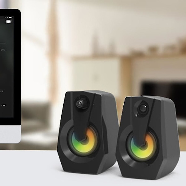 Datorhögtalare, Stereo 2.0 USB Multimedia Högtalare med LED/volym