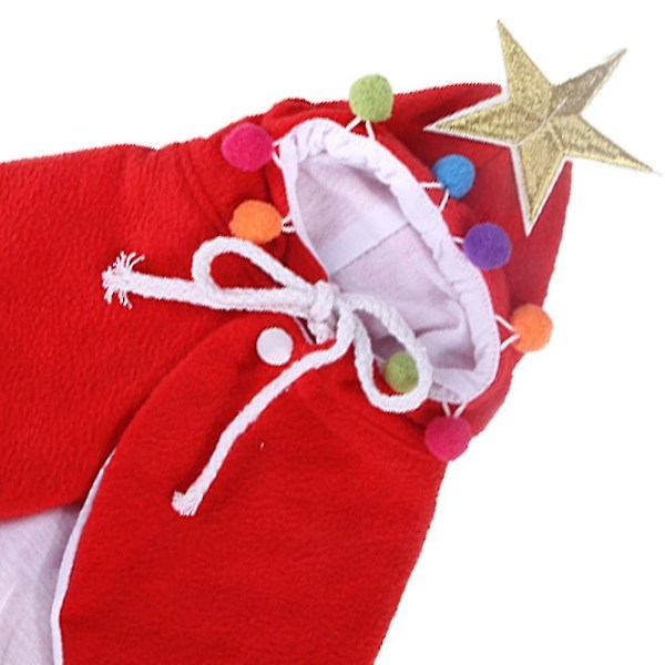 Jultomtekostym för katt med tomteluva och halsduk - Kitty Juloutfit Kläder Husdjur Jultomte Set för Kattunge, Valp