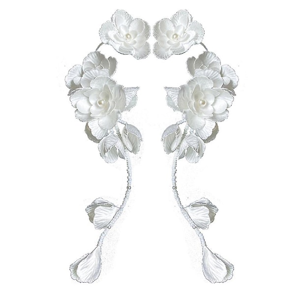 Blomsterdiadem Handgjorda Blommor Öronhängande Eleganta Örhängen För Brud