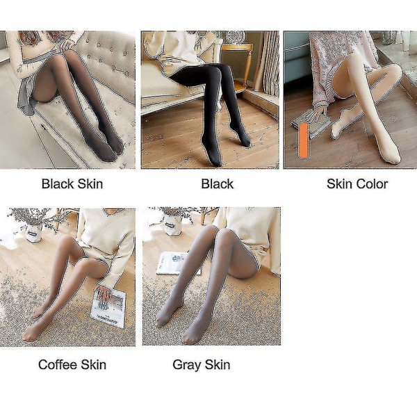 Bjxy hudtonad genomskinlig varm strumpbyxa hög midja 1-delad Leggings för kvinnor