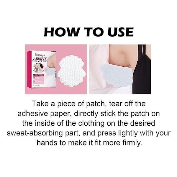Vita Underarm Pads Klänning Kläder Perspiration Armhåla Vård Svettabsorberande 12x