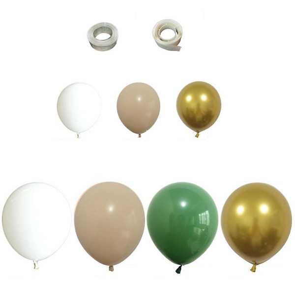 Olivgröna ballonger Arch Garland Kit - Vit olivgrönt guld Konfettiballonger som är kompatibelt med festdekorationer