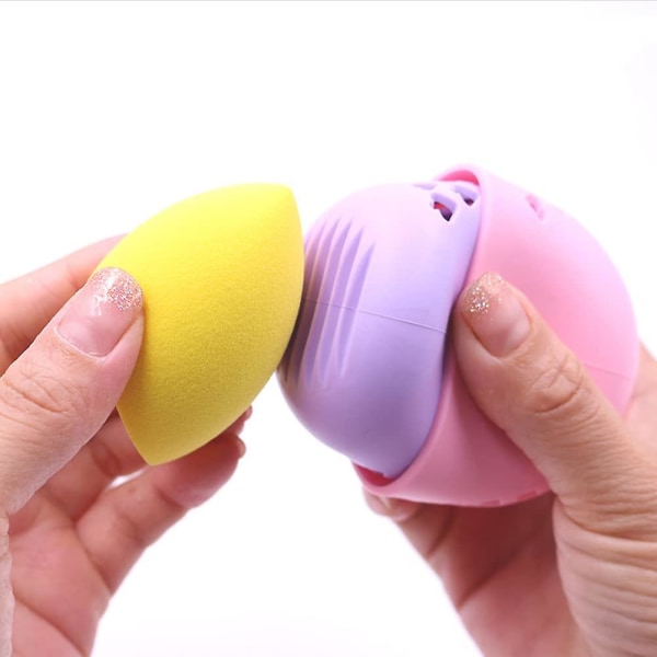 2 PAK Silikone Makeup Svampe Holder til Rejse Vaskbar og ventileret Beauty Blender Case