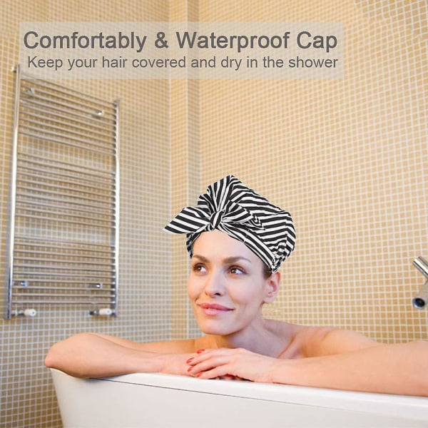 Hower Cap til kvinder, stilfuld vandtæt badehætte af høj kvalitet