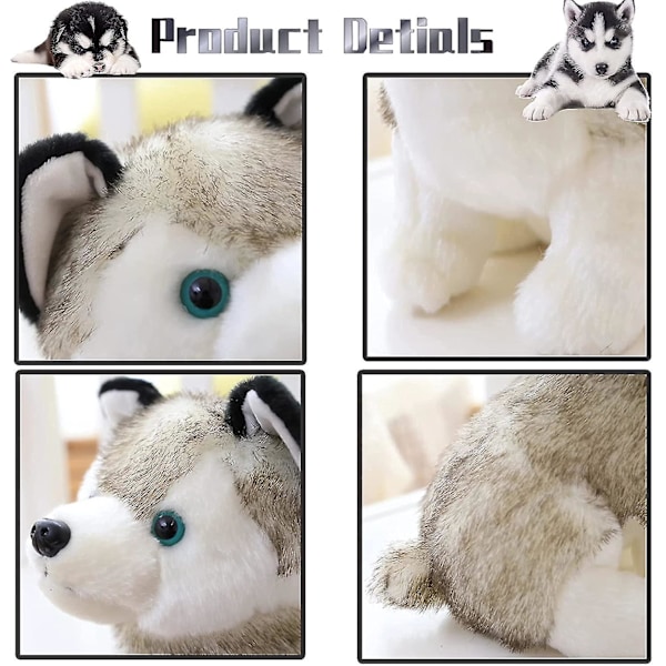 8,6\" Husky Hundar Plysch Husky Varg Stoffdjur Leksaker Valp Docka Simulering Hund Prydnader Mjuk Mys