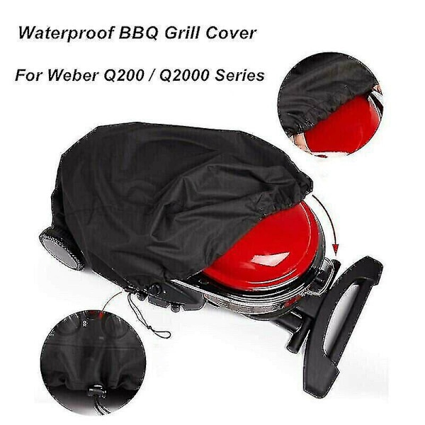 90x55x27cm 210D Oxfordduk Vattentät Dammsäker Grillskydd för Weber Q200/2000-serien