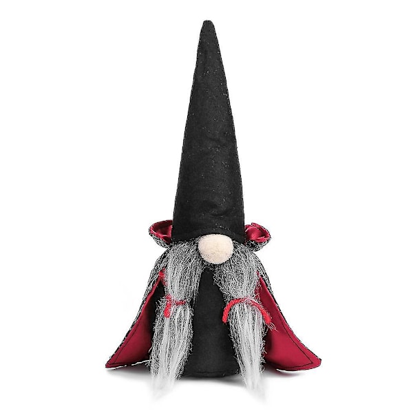 Håndlagde Halloween Tomte Svenske Nisser Ornamenter med Heksekappehatt Juleborddekorasjoner (B)