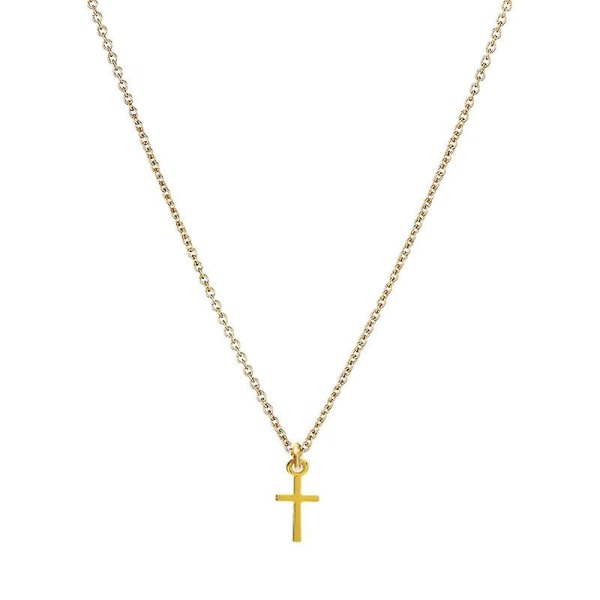 Kors halskæde Trosvedhæng 14K belagt Delikat Kæde Minimalistisk Simpel Lille Gud Fadervor Religiøs smykkegave