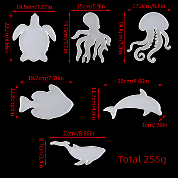 Diy Turtle Crystal Drop Glue Mould 6 Pieces Resin Mould