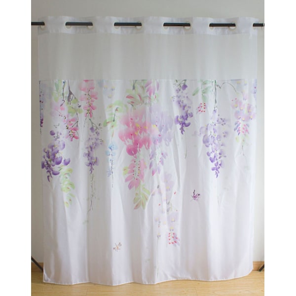 Duschdraperi 180x180cm, Sött Blommönster Enkelt Vattentätt Duschdraperi Vattentätt Badrumsdraperi