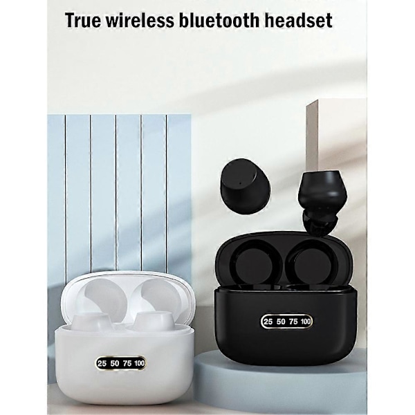 M8 TWS Trådlösa Hörlurar Bluetooth 5.0 Brusreducerande Hörlurar med LED-Display Öronsnäckor för (Vit)