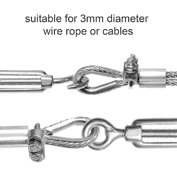 Metallkabelbindere, U-bolt klipskabelbinder for industri, husholdning, lasting og lossing av last M3 12 stk