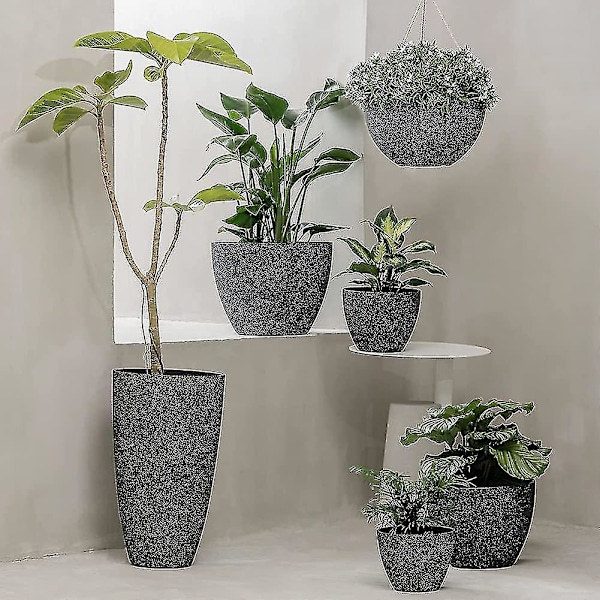 Blomsterpotter til udendørs haveplanter, indendørs plantepotter med drænhuller