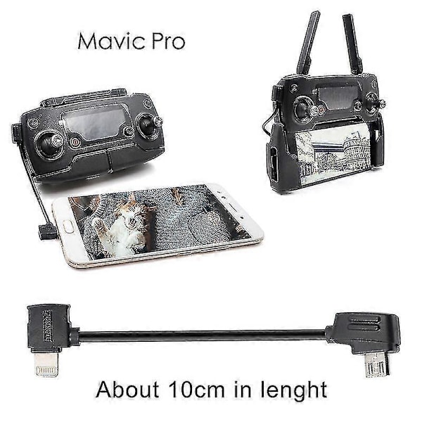 Startrc 10cm Lightning till Micro USB Konverteringskontakt Datakabel för Dji Mavic Mini/Air, Shark Fjärrkontroll G