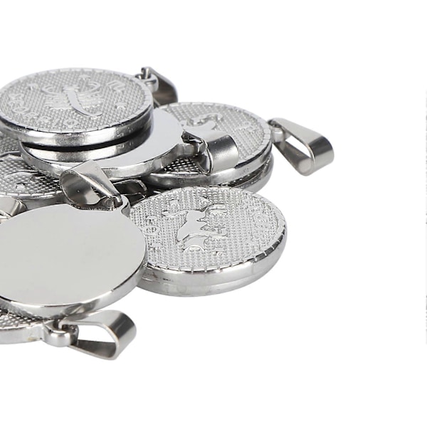12st Zodiak Hänge Berlock Rostfritt Stål Set Handgjorda Halsband Smycken för DIY Hantverk