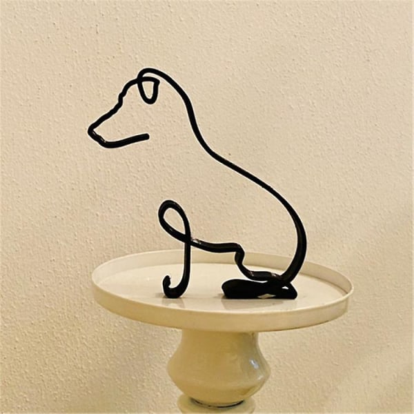Moderni abstrakti minimalismi metallinen kodin art deco -koriste patsas (pastoraalinen koira)