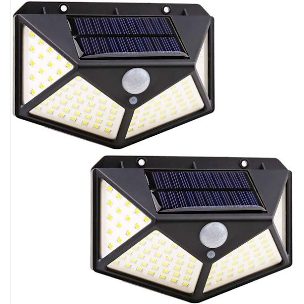 100 LED rörelsesdetektor utomhusljus IP65 vattentät trådlös LED solcellslampor utomhus